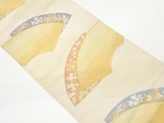 地紙に小花・流水模様織出し袋帯